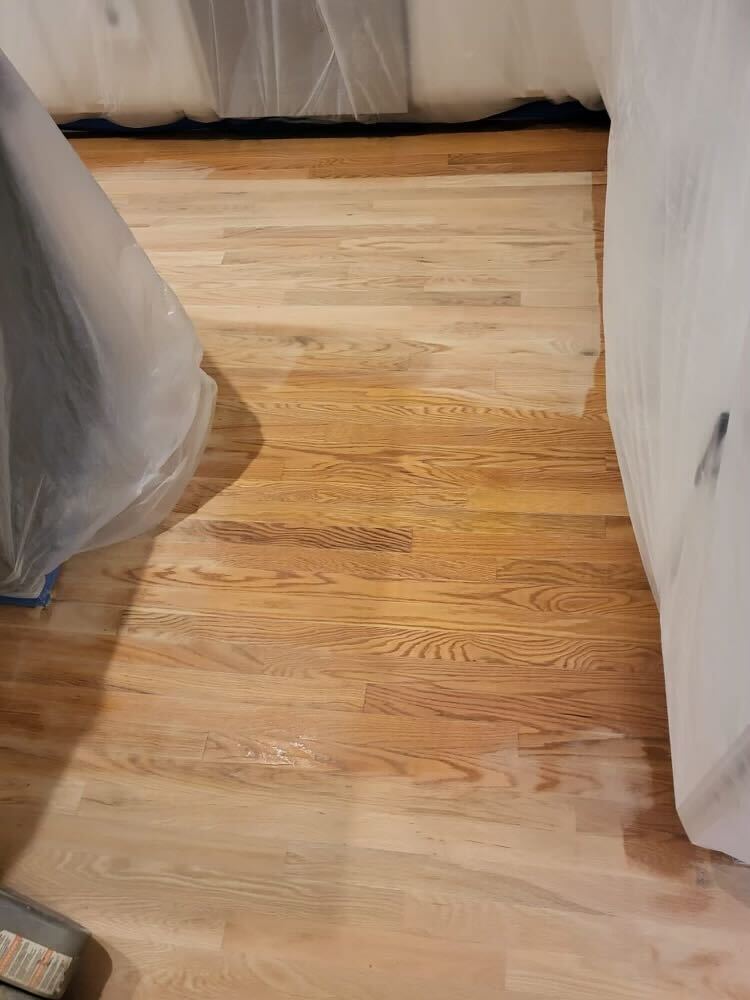 picture of hardwood floor being redone